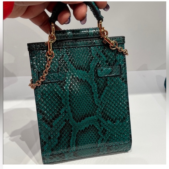 Dolce & Gabbana Green Snake Print Mini Bag - Picture 2 of 3